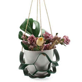Darrahopens Home & Garden > Garden Tools > Gardening Tools 2 pack Hanging Planter Shelf, Gardening Accessories, Flower Pot Holder, PU Leather for Garden Outdoor Bedroom Indoor (Plant and Pot Not Included) (Large green)