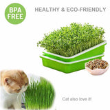 Darrahopens Home & Garden > Garden Tools > Gardening Tools 2-Pack Seed Sprouter Trays with Lids BPA-Free, Soil-Free Wheatgrass Growing Kit for Beans, Sprouts, Microgreens