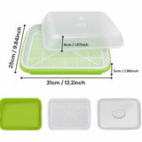 Darrahopens Home & Garden > Garden Tools > Gardening Tools 2-Pack Seed Sprouter Trays with Lids BPA-Free, Soil-Free Wheatgrass Growing Kit for Beans, Sprouts, Microgreens