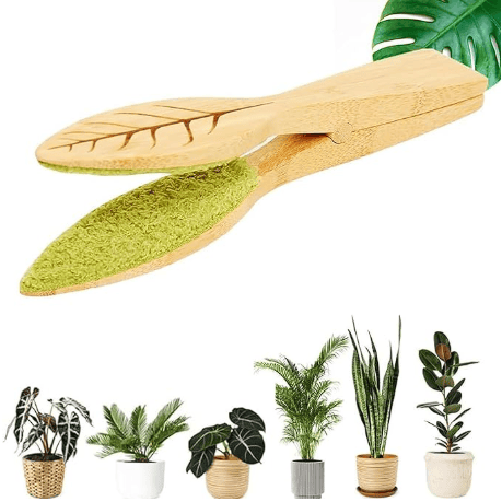 Darrahopens Home & Garden > Garden Tools > Gardening Tools 25 cm Generic Leaf Cleaning Tongs, House Plant Leaf Cleaning Tongs, Plant leaf Lint cleaner, Leaf-Shaped Cleaning Tongs,Cleans Both Sides of Leaves