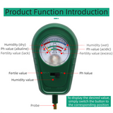 Darrahopens Home & Garden > Garden Tools > Gardening Tools 3-in-1 Mechanical Pointer Soil Meter - No Batteries Required, Measures Fertility, Moisture, and pH for Gardening