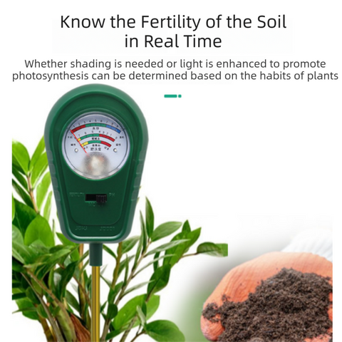 Darrahopens Home & Garden > Garden Tools > Gardening Tools 3-in-1 Mechanical Pointer Soil Meter - No Batteries Required, Measures Fertility, Moisture, and pH for Gardening