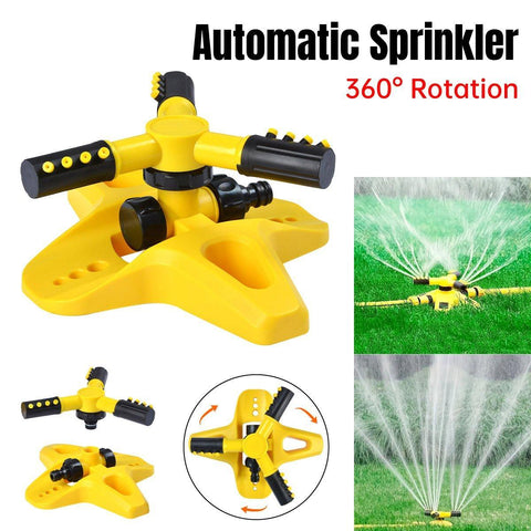 Darrahopens Home & Garden > Garden Tools > Gardening Tools 360 Degree Rotating Yellow Sprinkler Automatic Lawn Garden Watering System Villa