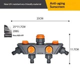 Darrahopens Home & Garden > Garden Tools > Gardening Tools 4-Way Distributor, 4 Ports, Orange, Metal/Plastic, Ball Valve, Garden Valve, Connector, Distributor