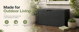 Darrahopens Home & Garden > Garden Tools > Gardening Tools 60 Gallon Outdoor Storage Deck Box, 227L Resin Patio Storage Box with Lockable Lid, Waterproof-Look Rattan Deck Box for Cushions, Garden Tools, Pool Accessories, Toys, Patio, Garden and Porch