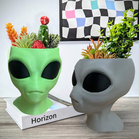 Darrahopens Home & Garden > Garden Tools > Gardening Tools Alien Planter - Alien Bust Plant Pot - Scifi Indoor Planters - Space Indoor Home Decor - Cool Planters - Office Plant