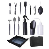 Darrahopens Home & Garden > Garden Tools > Gardening Tools Black 13 Piece Succulent Gardening Tool Set with 50x50cm Repotting Mat and Storage Bag for Indoor Miniature Plant Care Home Gardening Gift Australia