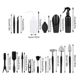 Darrahopens Home & Garden > Garden Tools > Gardening Tools Black 13 Piece Succulent Gardening Tool Set with 50x50cm Repotting Mat and Storage Bag for Indoor Miniature Plant Care Home Gardening Gift Australia