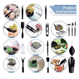 Darrahopens Home & Garden > Garden Tools > Gardening Tools Black 13 Piece Succulent Gardening Tool Set with 50x50cm Repotting Mat and Storage Bag for Indoor Miniature Plant Care Home Gardening Gift Australia