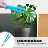 Darrahopens Home & Garden > Garden Tools > Gardening Tools Blue 3 Pack Microfiber Plant Leaf Cleaning Tongs with Removable Sleeves and Natural Bamboo Handles for Houseplants Maintenance