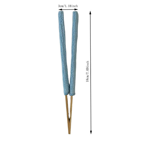 Darrahopens Home & Garden > Garden Tools > Gardening Tools Blue 3 Pack Microfiber Plant Leaf Cleaning Tongs with Removable Sleeves and Natural Bamboo Handles for Houseplants Maintenance