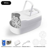 Darrahopens Home & Garden > Garden Tools > Gardening Tools Bubble Machine, Automatic Bubble Blower Machine, Portable Bubble Maker for Outdoor and Indoor Use, (White)