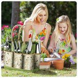 Darrahopens Home & Garden > Garden Tools > Gardening Tools Complete Garden Tool Set with Tote Bag-Green