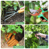 Darrahopens Home & Garden > Garden Tools > Gardening Tools Complete Garden Tool Set with Tote Bag-Green