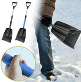 Darrahopens Home & Garden > Garden Tools > Gardening Tools Folding Snow Shovel - Large Capacity | Lightweight & Portable - Wide Snow Clearing Range with Ergonomic D-Shaped Handle and Aluminum Blade - Snow Shovel for Outdoors, Cars, Gardens, Camping, Driveways（Black）