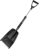 Darrahopens Home & Garden > Garden Tools > Gardening Tools Folding Snow Shovel - Large Capacity | Lightweight & Portable - Wide Snow Clearing Range with Ergonomic D-Shaped Handle and Aluminum Blade - Snow Shovel for Outdoors, Cars, Gardens, Camping, Driveways（Black）