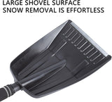 Darrahopens Home & Garden > Garden Tools > Gardening Tools Folding Snow Shovel - Large Capacity | Lightweight & Portable - Wide Snow Clearing Range with Ergonomic D-Shaped Handle and Aluminum Blade - Snow Shovel for Outdoors, Cars, Gardens, Camping, Driveways（Black）
