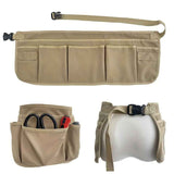 Darrahopens Home & Garden > Garden Tools > Gardening Tools Gardening Tool Waist Pouch with Multiple Pockets-Beige