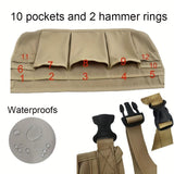 Darrahopens Home & Garden > Garden Tools > Gardening Tools Gardening Tool Waist Pouch with Multiple Pockets-Beige