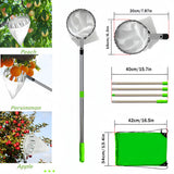 Darrahopens Home & Garden > Garden Tools > Gardening Tools Green Telescopic Fruit Picker Tool with Stainless Steel Extension Pole Carbon Steel Head and Large Bag for Apples Peaches Oranges Australian Home Orchards(2.8m)