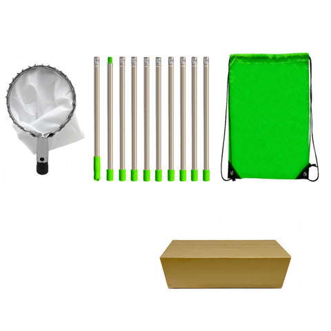 Darrahopens Home & Garden > Garden Tools > Gardening Tools Green Telescopic Fruit Picker Tool with Stainless Steel Extension Pole Carbon Steel Head and Large Bag for Apples Peaches Oranges Australian Home Orchards(4.0m)