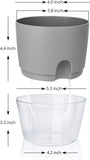 Darrahopens Home & Garden > Garden Tools > Gardening Tools Grey Indoor Self Watering Planter Pot - 6 Inch Double Layer Rempvable Plastic Flower Pot with Extra Large Water Storage and Cotton Rope for All House Plants, Flowers, Herbs In Australia - Darrahopens