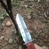 Darrahopens Home & Garden > Garden Tools > Gardening Tools Measuring Gardening Knife with Leather Sheath for Precise Garden Work-Brown