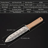 Darrahopens Home & Garden > Garden Tools > Gardening Tools Measuring Gardening Knife with Leather Sheath for Precise Garden Work-Brown