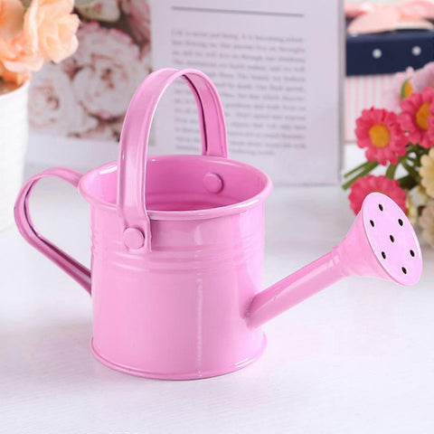 Darrahopens Home & Garden > Garden Tools > Gardening Tools Mini Iron Watering Can Sprinkler Spray Bottle Pink Forging Metal with Handle