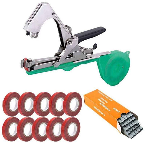 Darrahopens Home & Garden > Garden Tools > Gardening Tools Plant Tying Machine Tape Tool for Tomatoes Peppers Grapes Cucumbers and Vining Vegetables Quickly and Easily Tie, Great for Gardeners Farmers, with Tapes, Spare Parts, Staples - Green
