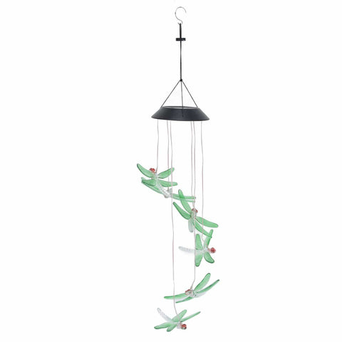 Darrahopens Home & Garden > Garden Tools > Gardening Tools Solar Wind Chimes Photosensitive Design Waterproof Automatic Operation Green Dragonfly Shape Color Changing Lights In Australia - Darrahopens