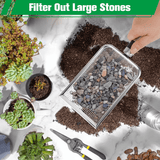 Darrahopens Home & Garden > Garden Tools > Gardening Tools Stainless Steel Garden Sieve Scoop for Soil and Debris Separation-Silver