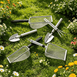Darrahopens Home & Garden > Garden Tools > Gardening Tools Stainless Steel Garden Sieve Scoop for Soil and Debris Separation-Silver
