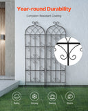 Darrahopens Home & Garden > Garden Tools > Gardening Tools VEVOR 2 Packs Metal Garden Trellis for Climbing Plant Support 71x20 in Rustproof