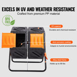 Darrahopens Home & Garden > Garden Tools > Gardening Tools VEVOR Compost Bin 37 Gal Dual-Chamber Composter Tumbler Rotating Sliding Doors