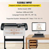 Darrahopens Home & Garden > Garden Tools > Gardening Tools Vinyl Cutter, 28inch Paper Feed Cutting Plotter Bundle, Adjustable Force & Speed Vinyl Printer with Powerful Stepper Motors, Signmaster Software Bundle Kit Compatible with Windows System