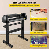 Vinyl Cutter, 28inch Paper Feed Cutting Plotter Bundle, Adjustable Force & Speed Vinyl Printer with Powerful Stepper Motors, Signmaster Software Bundle Kit Compatible with Windows System