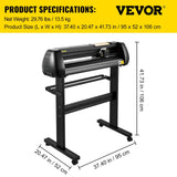 Darrahopens Home & Garden > Garden Tools > Gardening Tools Vinyl Cutter, 28inch Paper Feed Cutting Plotter Bundle, Adjustable Force & Speed Vinyl Printer with Powerful Stepper Motors, Signmaster Software Bundle Kit Compatible with Windows System