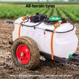 Giantz 150kg ATV Garden Trailer Weed Sprayer Tow Behind Cart Ride on Mower Attachment Black In Australia - Darrahopens