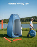 Darrahopens Home & Garden > Garden Tools > Herbicides VEVOR Pop up Shower Tent, Instant Portable Privacy Tent Changing Room with Hanging Bag, Ground Stakes, Ropes, Carry Bag, 190T Polyester with Silver Coating, Quick Setup, for Camping, Beach, Fishing