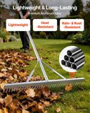 Darrahopens Home & Garden > Garden Tools > Lawn Rollers VEVOR Landscape Rake, 914 mm Wide Head 3380 mm Handle, Large Heavy Duty Aluminum Landscaping Leaf Rake Tool, Asphalt Level for Loosening Soil, Garden & Yard, Pond Gravel & Beach Lawn Care, 15.8m Rope