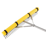 Darrahopens Home & Garden > Garden Tools > Lawn Rollers VEVOR Landscape Rake, 914 mm Wide Head 3380 mm Handle, Large Heavy Duty Aluminum Landscaping Leaf Rake Tool, Asphalt Level for Loosening Soil, Garden & Yard, Pond Gravel & Beach Lawn Care, 15.8m Rope