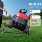 Darrahopens Home & Garden > Garden Tools > Lawn Rollers VEVOR Ride on Lawn Mower Lift Jack, 880 Lbs Weight Capacity, Telescopic Maintenance Jack with Crank Handle & Power Tool Handle, Foldable Lawn Tractor Lifter for Lawn Mowers and Garden Tractors, Black