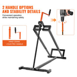 Darrahopens Home & Garden > Garden Tools > Lawn Rollers VEVOR Ride on Lawn Mower Lift Jack, 880 Lbs Weight Capacity, Telescopic Maintenance Jack with Crank Handle & Power Tool Handle, Foldable Lawn Tractor Lifter for Lawn Mowers and Garden Tractors, Black