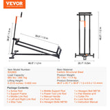 Darrahopens Home & Garden > Garden Tools > Lawn Rollers VEVOR Ride on Lawn Mower Lift Jack, 880 Lbs Weight Capacity, Telescopic Maintenance Jack with Crank Handle & Power Tool Handle, Foldable Lawn Tractor Lifter for Lawn Mowers and Garden Tractors, Black