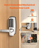 Darrahopens Home & Garden > Garden Tools > Leaf Blowers VEVOR Mechanical Keyless Entry Door Lock, 14 Key Mechanical Door Lock with Keys, Mechanical Keypad Door Lock with Handle, Stainless Steel Waterproof Keyless Gate Lock, for Home Office Outdoor Garage