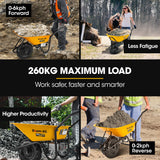Darrahopens Home & Garden > Garden Tools > Spreaders & Wheelbarrows Baumr-AG 40V Battery Powered Wheelbarrow Motorised Electric, 80L Bucket Volume, 260kg Capacity