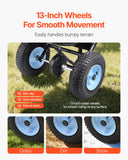 Darrahopens Home & Garden > Garden Tools > Spreaders & Wheelbarrows VEVOR Lawn Spreader, 100LBS Capacity, Walk-Behind Push Spreader, 0-9.8ft Spreading Width, 13 in All Terrain Pneumatic Tires, Fertilizer Spreaders with Hopper Grate, for Seed Salt Ice Melt