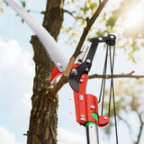 Darrahopens Home & Garden > Garden Tools > Spreaders & Wheelbarrows VEVOR Manual Pole Saw, 118-809.3 cm Extendable Pole Tree Pruner with Scissors, Sharp 65Mn Steel Blade, Lightweight Fiberglass Handle Pole, for High Branch Trimming, Pruning Tool for Palms and Shrubs