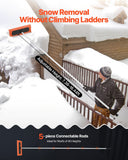Darrahopens Home & Garden > Garden Tools > Spreaders & Wheelbarrows VEVOR Snow Roof Rake, 45cm Foam Blade, 2.25-5.62 m Adjustable Roof Snow Scraper, Extension Tubes & Non-Slip Handle, Lightweight Snows Removal Tool for House Leaves Debris Clearing